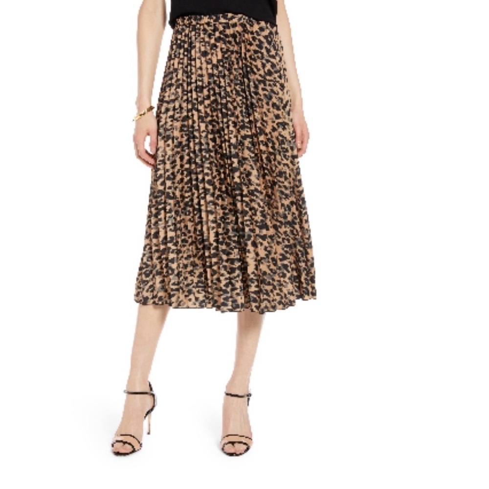 Halogen Animal Print Midi Skirt